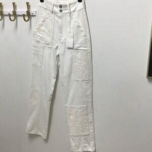 White dear John 90’s denim Patchwork Lace High-Waist Women’s Jeans